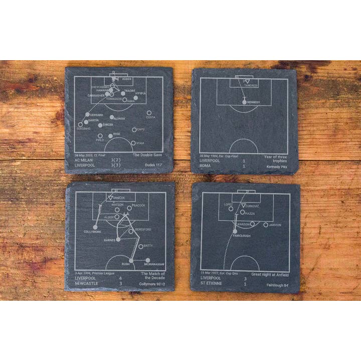 Playbook Products - Vendita all'ingrosso Sottobicchiere - Greatest Liverpool Plays: Slate Coaster (set di 4)1