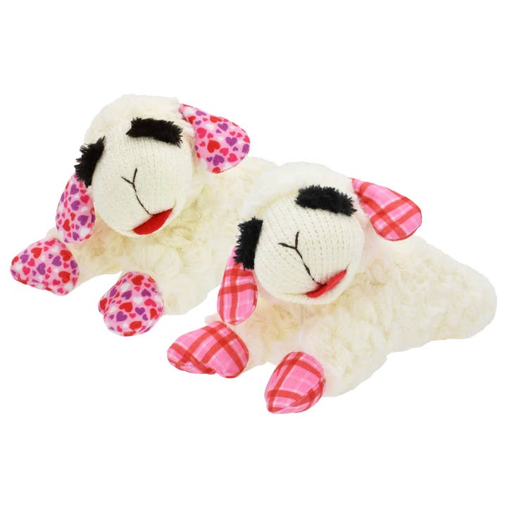 Multipet Valentine’s Day Lamb Chop Plush Dog Toy 10.5” for wholesale by Pet Palette Distribution