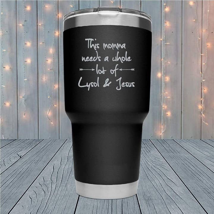 21 Threads - Vendita all'ingrosso Bicchiere/tazza termica - Bicchieri incisi al laser Lysol e Jesus