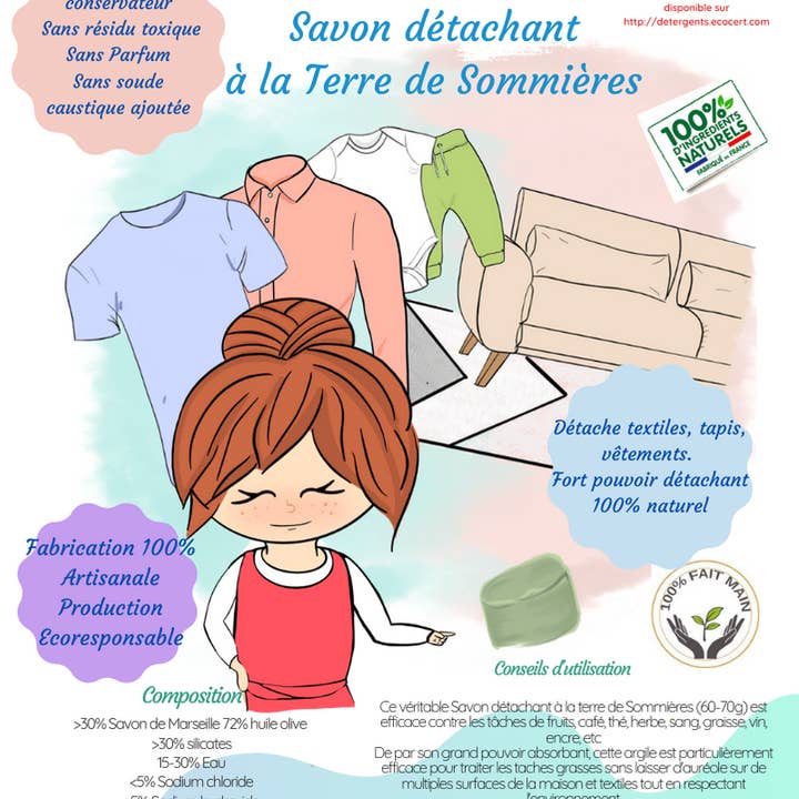 BBIOFRANCE - Wholesale Cleaning Cloth - Terre de Sommières stain remover soap