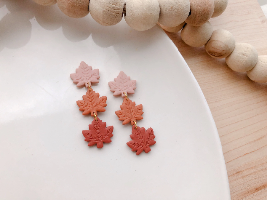 Honey Dijon - Wholesale Dangle Earrings - Maple Leaf Dangle Polymer Clay Earrings1