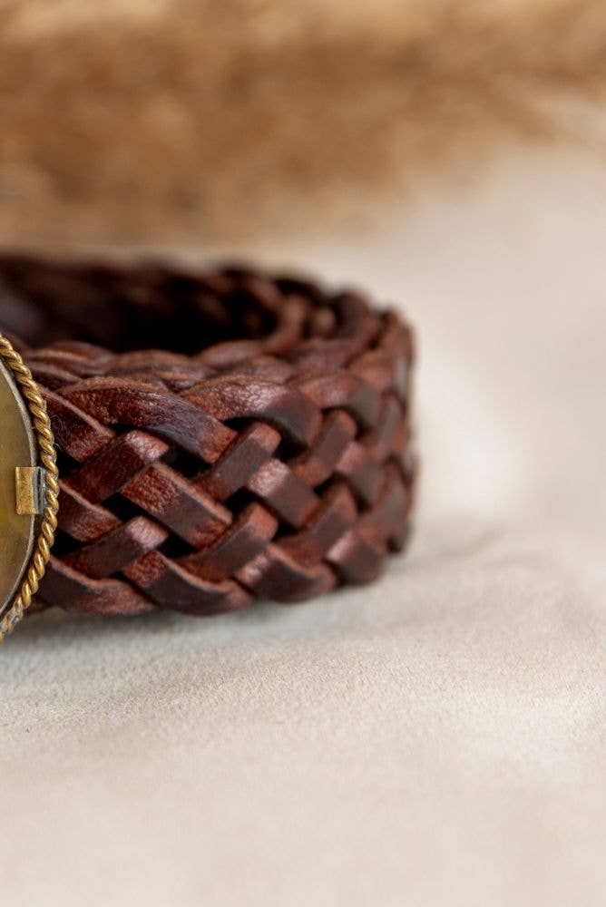 Lula Natura - Wholesale Belt - Women's - BROWN LEATHER BELT SQUARE EMPIRE10