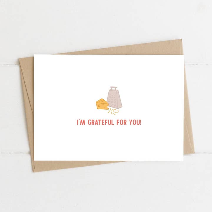 Love Pun Greeting Card - Cheese for wholesale by Be Well Stationery