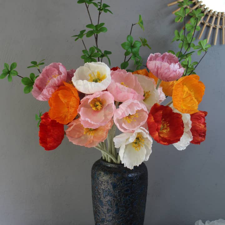 ACNITE Artist Boutique - Wholesale Artificial Flowers - Silk poppy flowers Large poppy flower faux flowers wedding