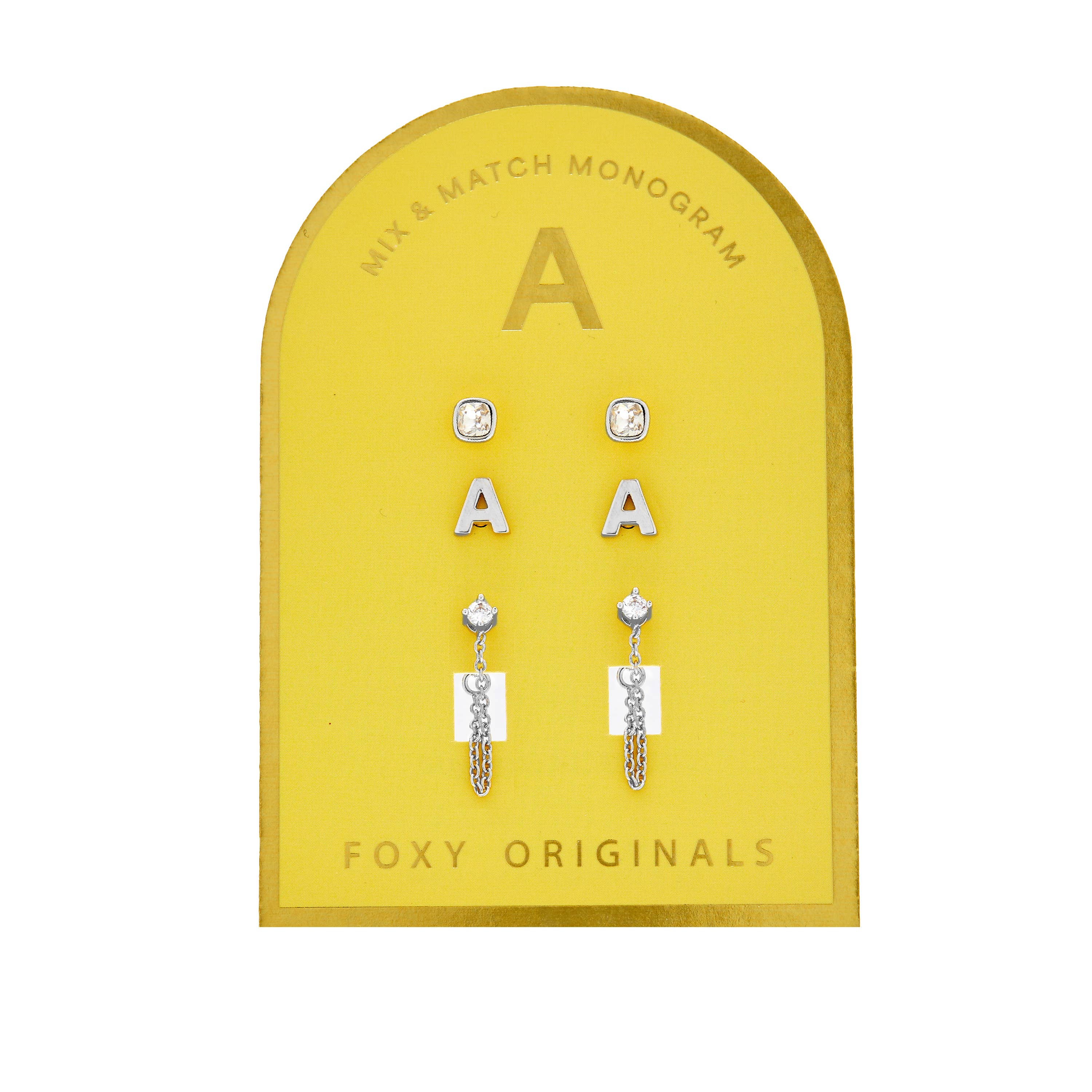 Foxy Originals - Wholesale Jewelry Set - Monogram Collection | Alphabet Mix & Match Earrings Pack2