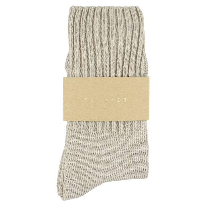 ESCUYER - Wholesale Socks – Women's - Women Crew Socks - White Pepper