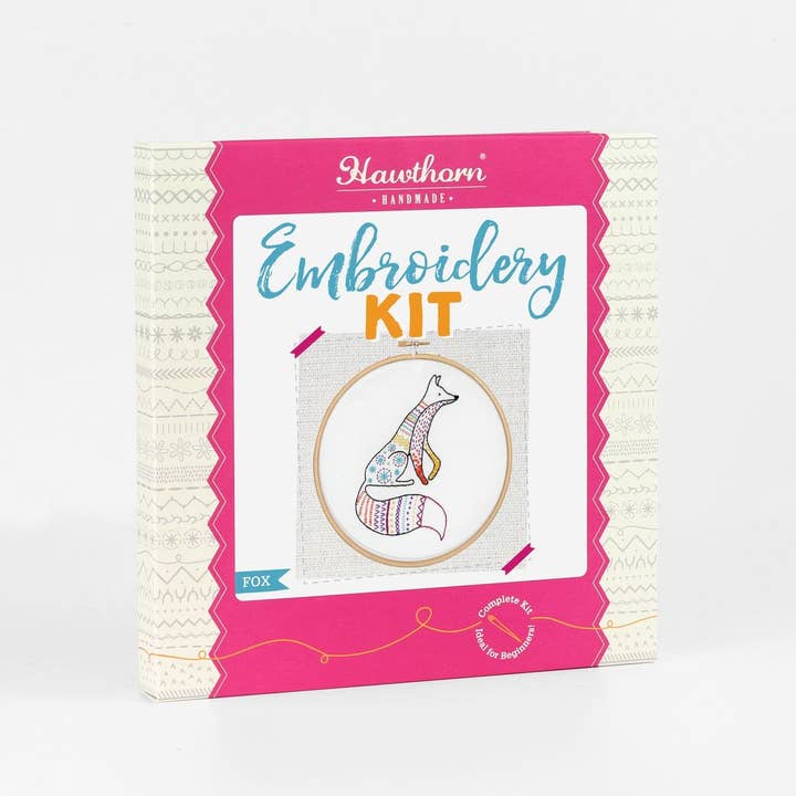 Hawthorn Handmade - Vente Accessoire de broderie/point de croix - Kit de Broderie Renard | Kit Complet d'Artisanat pour Débutants