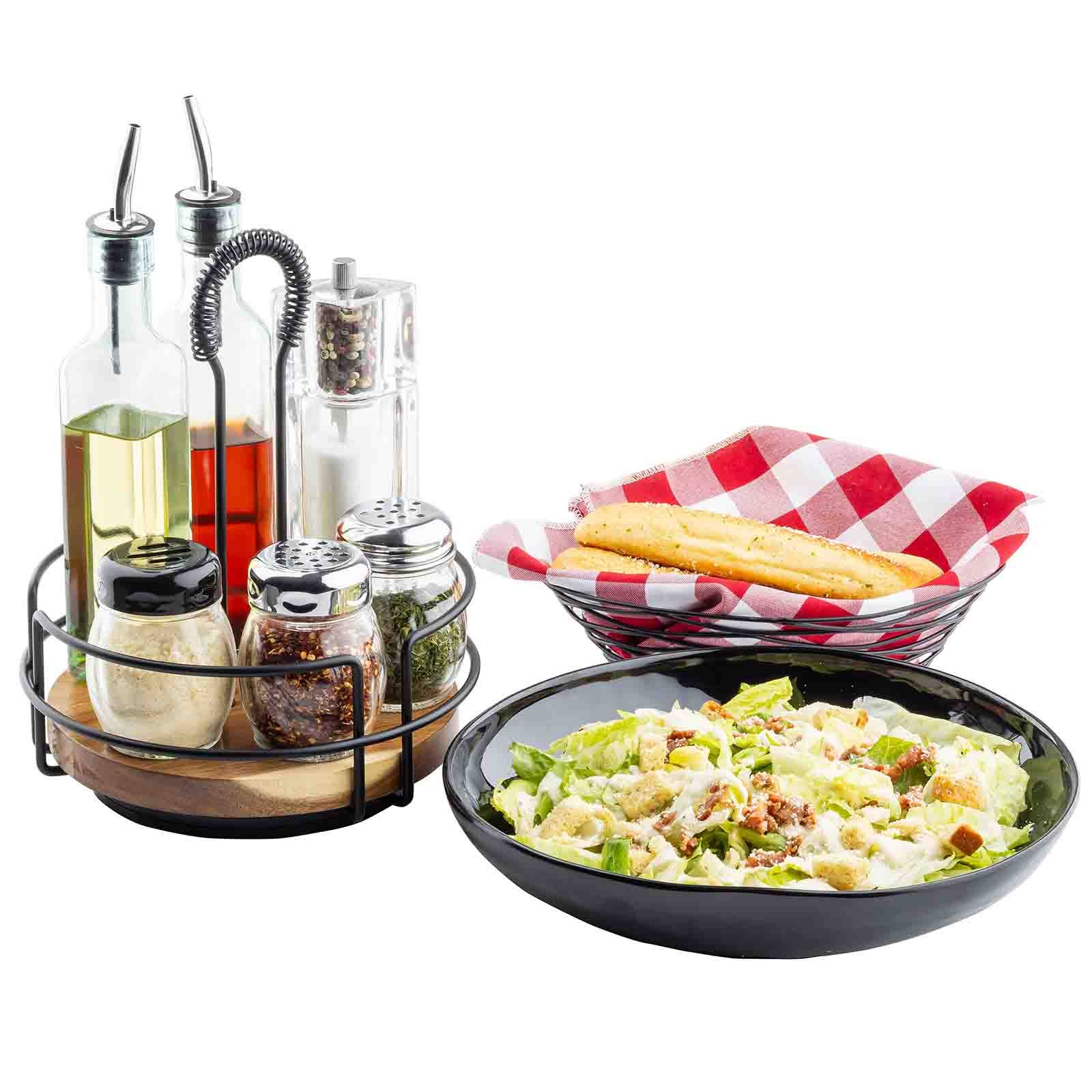 TableCraft Products Company - Wholesale Condiment/Dip Bowl - Round Rotating Tabletop Caddy, 8.5" dia x 10.5" height16