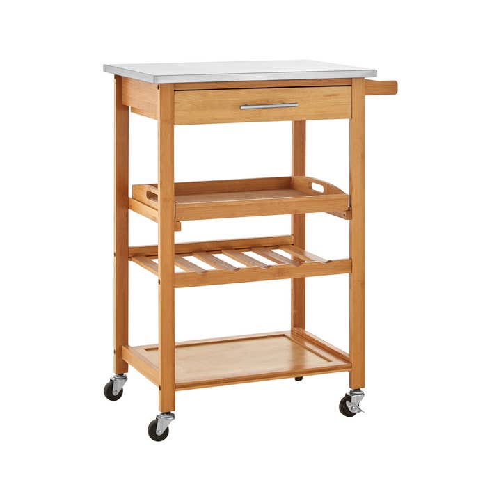 Interiors by Premier – wholesale Kitchen storage/organiser – Bamboo One Drawer Kitchen Trolley1