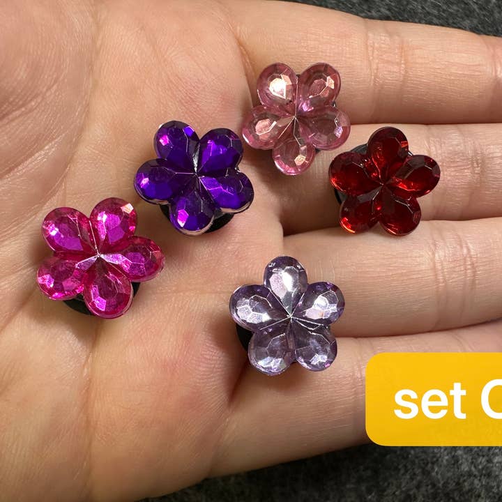 JuliesDecal - Venta al por mayor Accesorio de calzado - Unisex - Coloridos zapatos de cocodrilo especiales y redondos con temática floral, redondos y coloridos.5