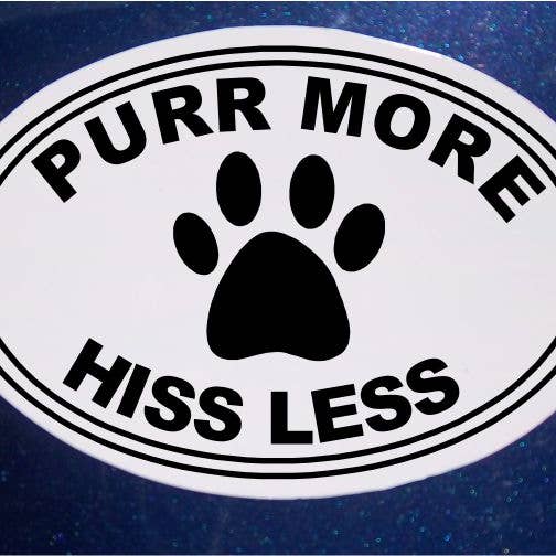 Aimant de voiture Purr More Hiss Less, cadeau pour amoureux des chats pour la vente par Nan Made Too