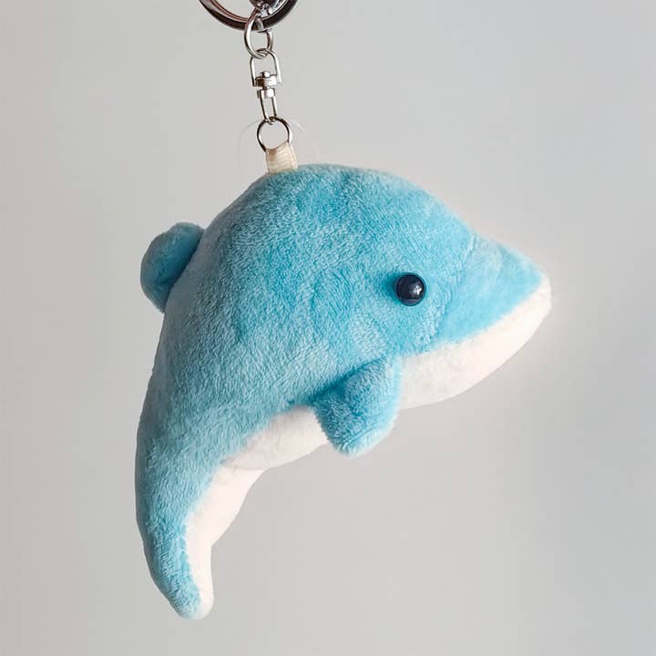 Porte-clés en peluche Dauphin bleu pour la vente par Sea Creations