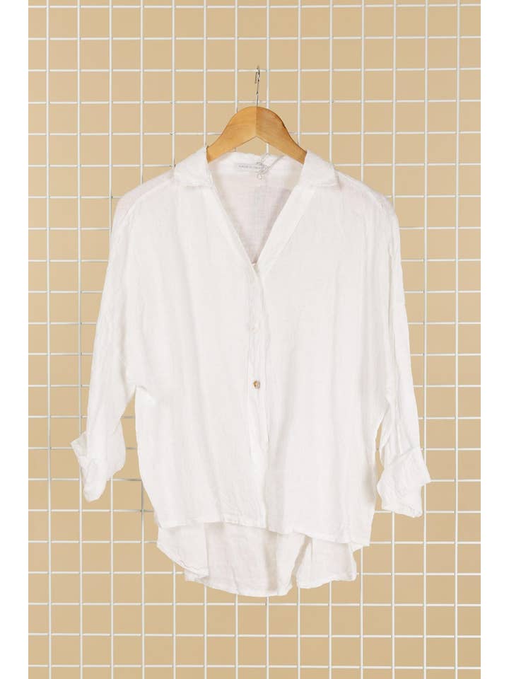la maison des fibres naturelles - Wholesale Button Down Shirt - Women's - linen shirt 620984
