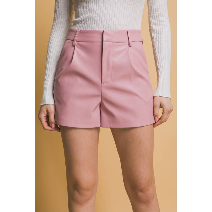 Timeless - Wholesale Shorts - Women's - High Waisted Faux Leather PU Shorts