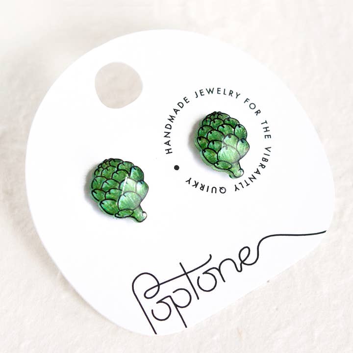 Pendientes de tuerca de alcachofa vegetal para venta al por mayor de Poptone Co.