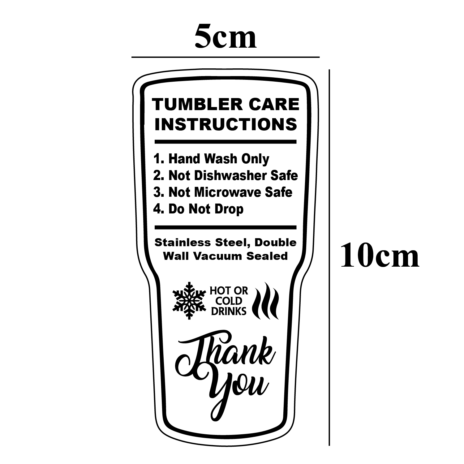 MakerFlo - Wholesale Drinking Glass/Cup - Tumbler Care Cards (Pack of 25)1