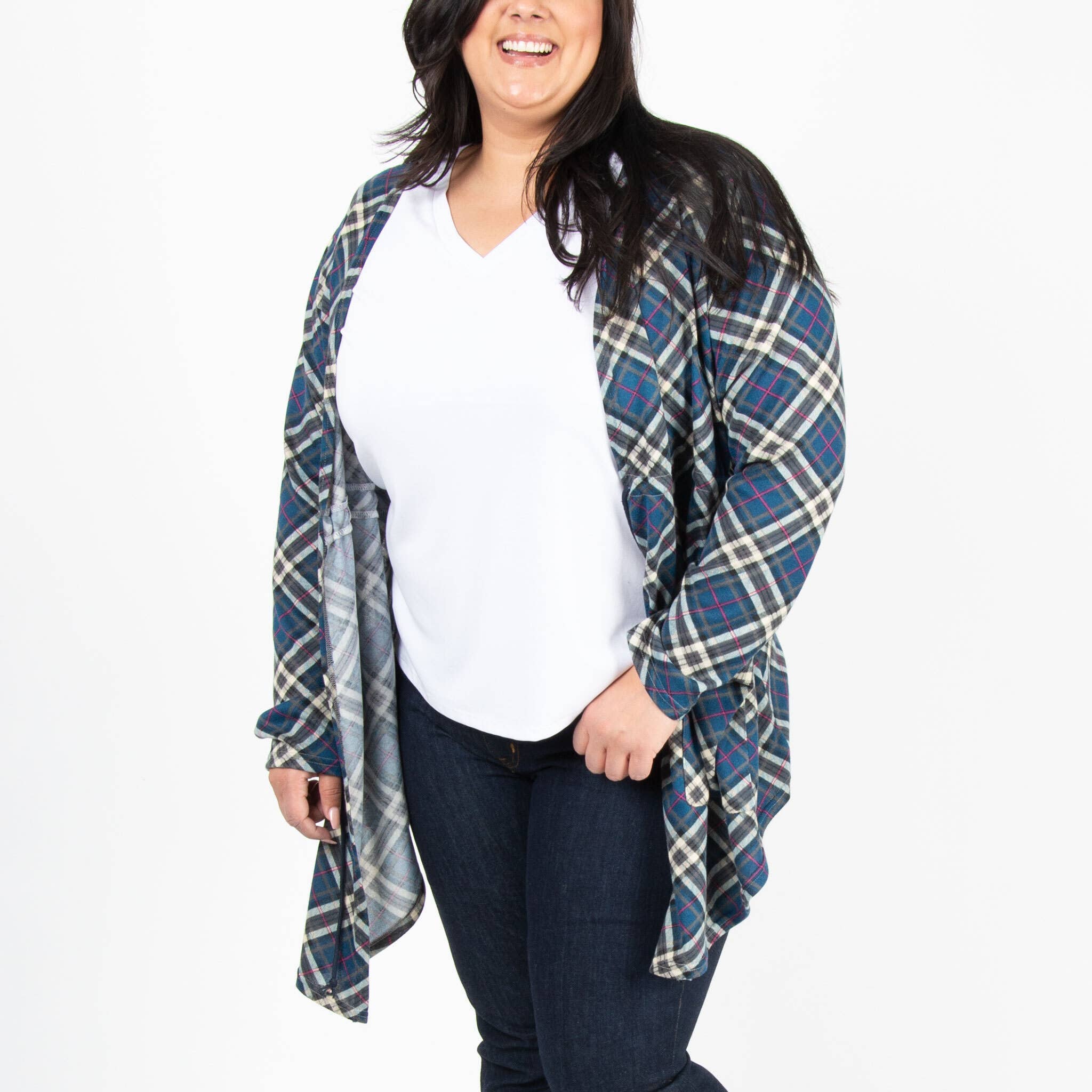 Elsie & Zoey - Vente Cardigan – femme - Soldes - Cardigan asymétrique en jersey Kate à nouer sur le devant6