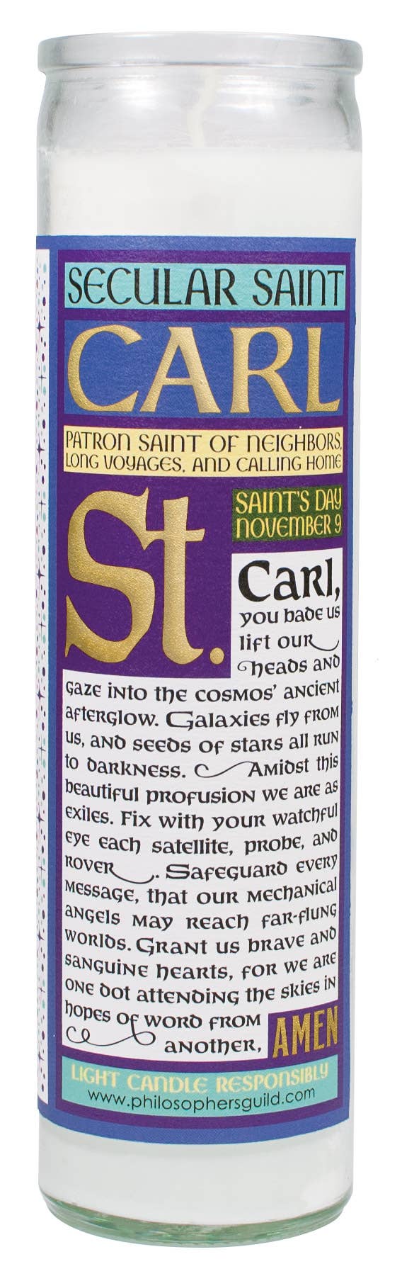 Unemployed Philosophers Guild - Wholesale Jar/Filled Candle - Carl Sagan Secular Saint Candle2