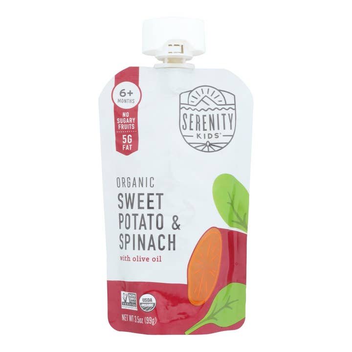 Everyday Supply Co - Wholesale Baby Food - Serenity Kids Sweet Potato Spinach Pouches, 6 Pack, 3.5 Oz