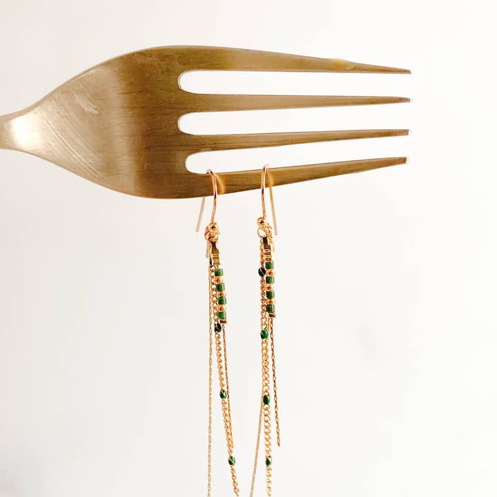 Anna green earrings for wholesale by LITCHI