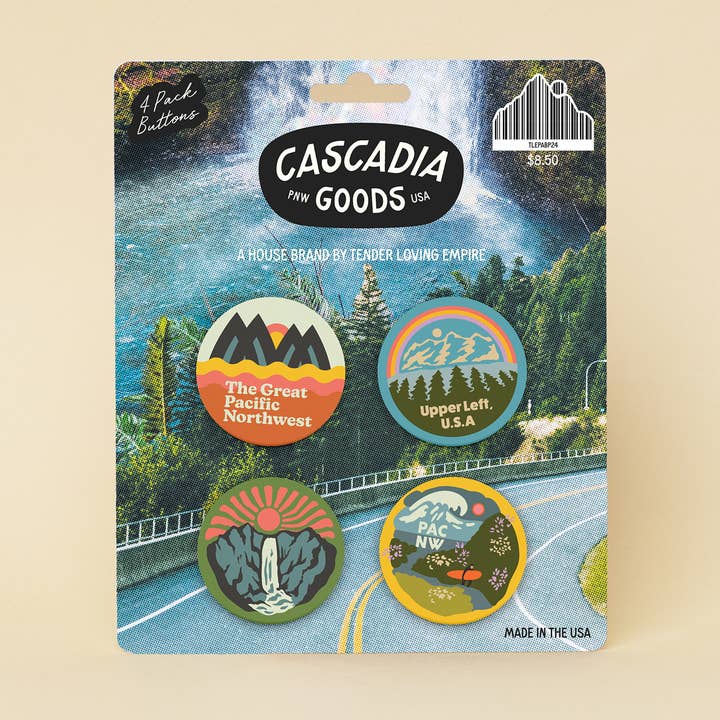 PNW äventyrsknappspaket för wholesale av Tender Loving Empire