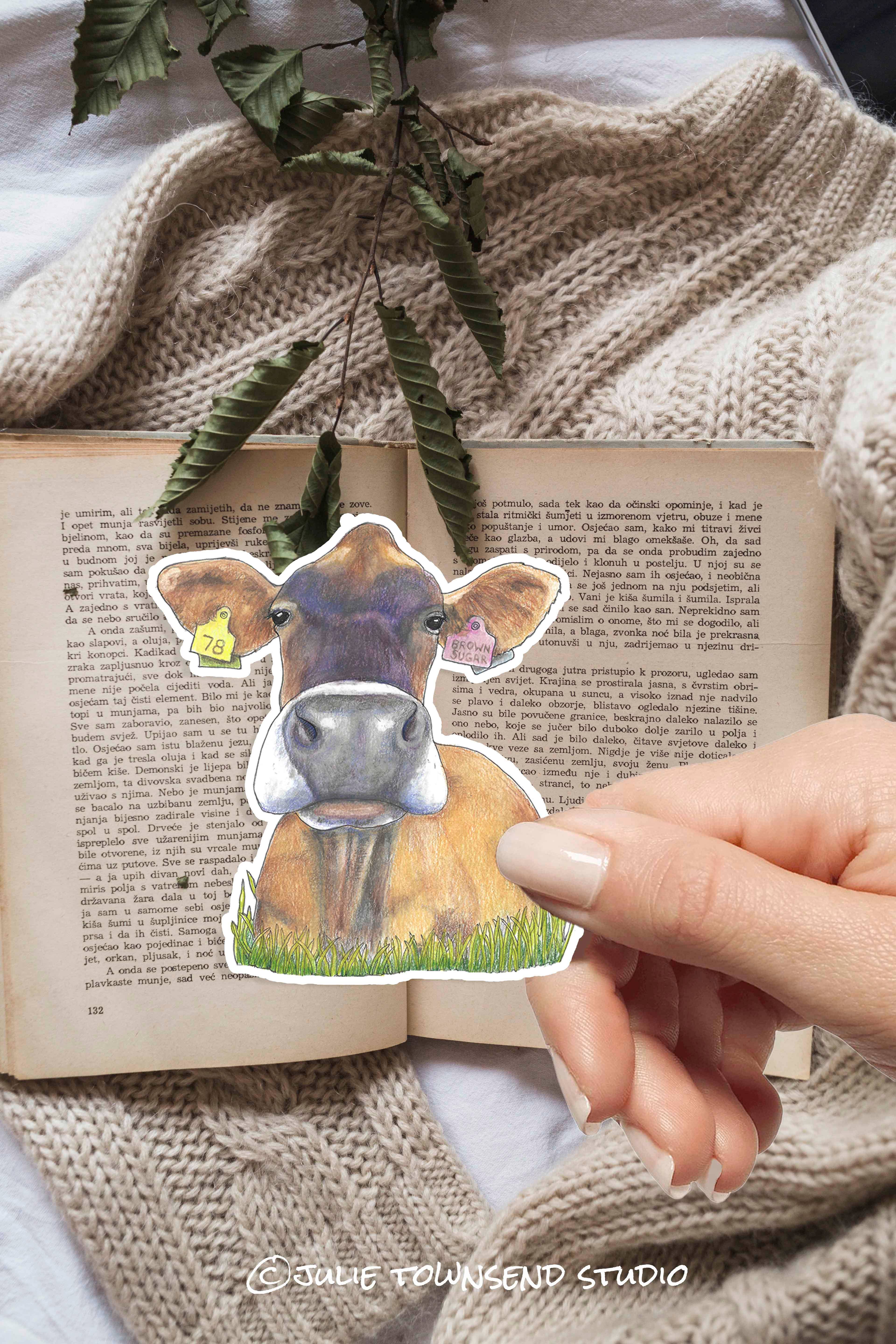 Julie Townsend Studio - Wholesale Sticker - Sticker - Jersey Dairy Cow - Handmade Waterproof Vinyl6