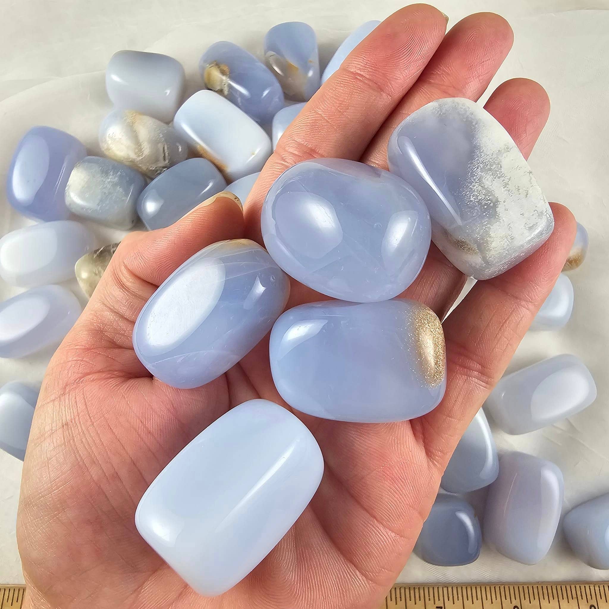 Aquamarine Daydream Wholesale - Wholesale Spiritual Stone/Crystal - 1 Kilo Blue Chalcedony Cube Tumbles ~ Bulk Crystals3