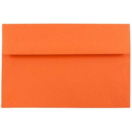 A8 Invitation Envelopes, 5.5 x 8.13, Orange Recycled, 1000 for wholesale by JAM PAPER