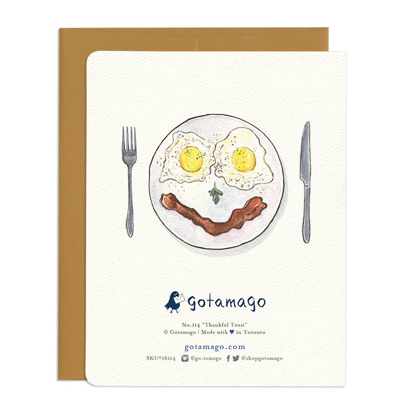 Gotamago – Großhandel Dankeskarten – Dankbarer Toast - Brunch-Wortspiel-Dankeskarte1