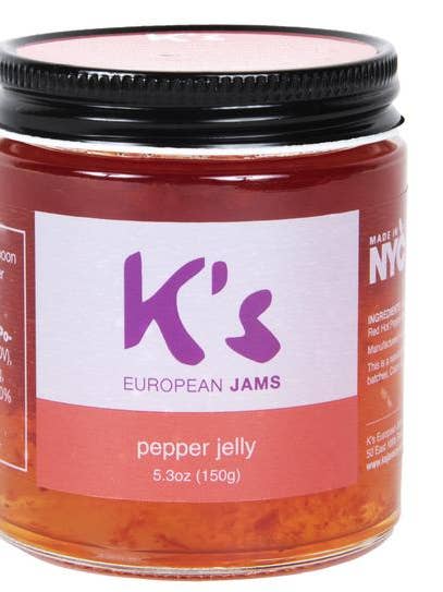 Pepper Jelly 5,3 oz voor wholesale door K's EUROPEAN JAMS LLC