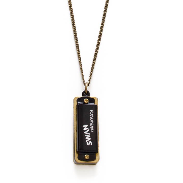 Amano Studio - Wholesale Pendant/Charm Necklace - Harmonica Sola - Black