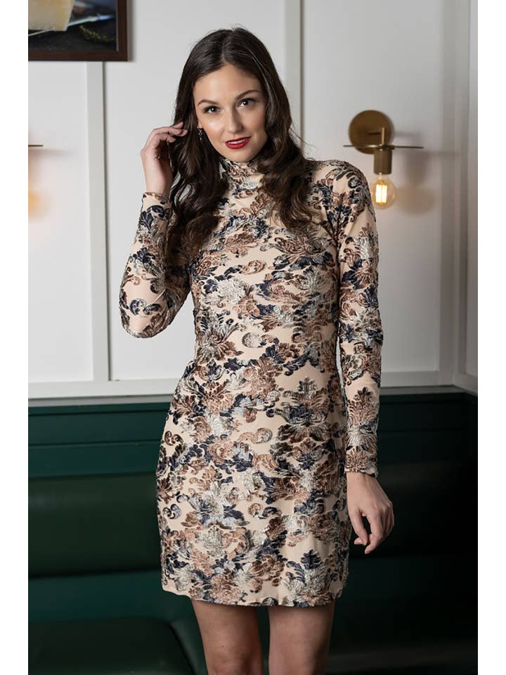 Rachel Walters Collection - Wholesale Dress - Women's - Zoe Dress Nude Floral2