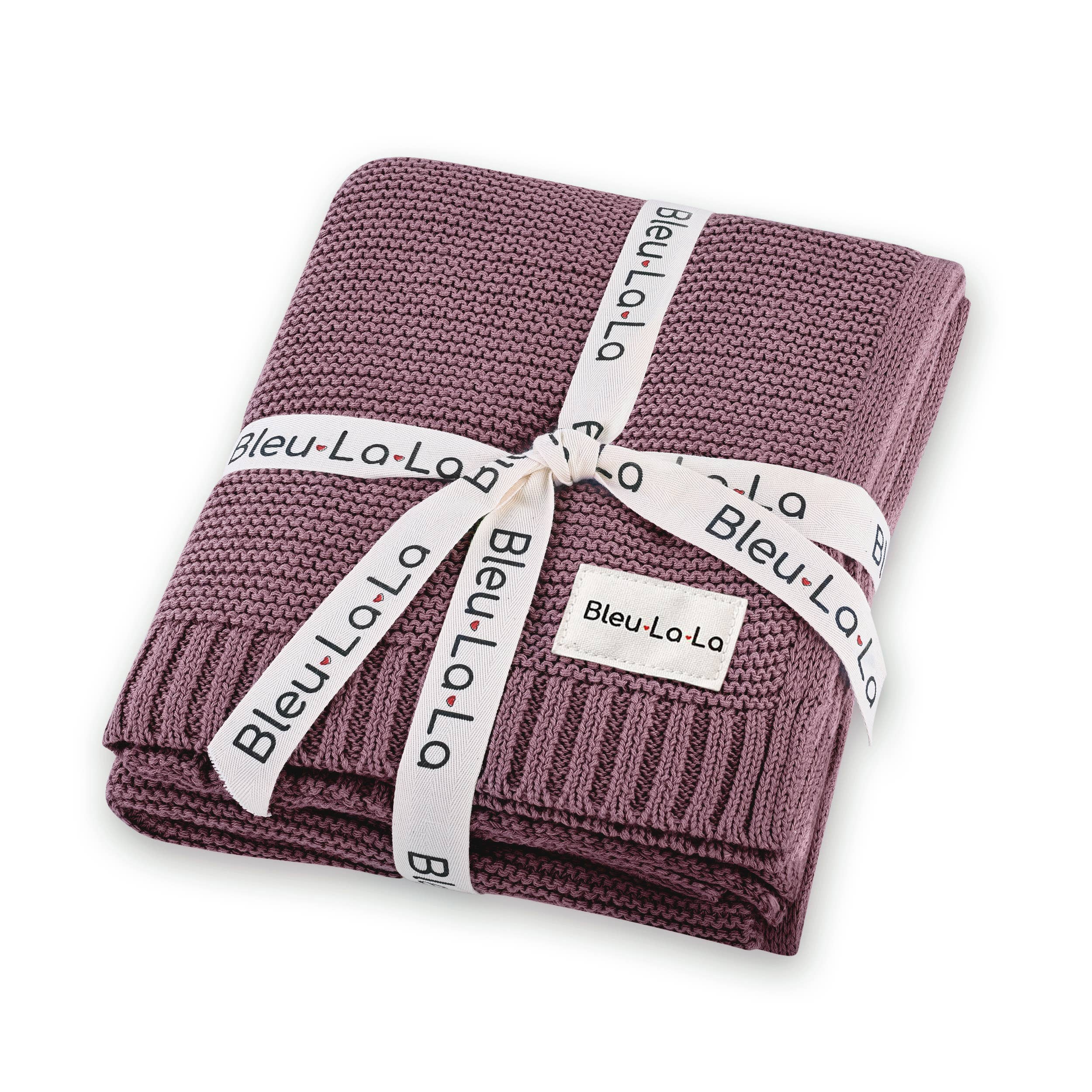 Bleu La La - Wholesale Receiving Blanket - Baby - Heritage Knit 100% Organic Cotton Swaddle Baby Blanket5