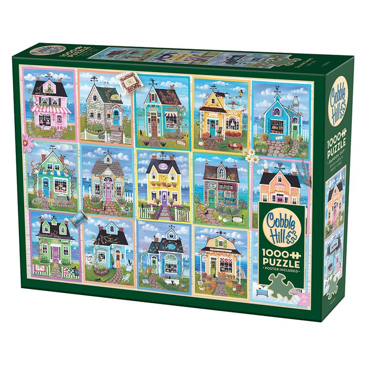 Seaside Shops 1000pc puzzle for wholesale by Outset Games and Cobble Hill Puzzles