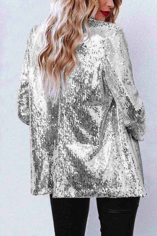 Flarix - Wholesale Jacket - Women's - sequin metallic long sleeve coat2
