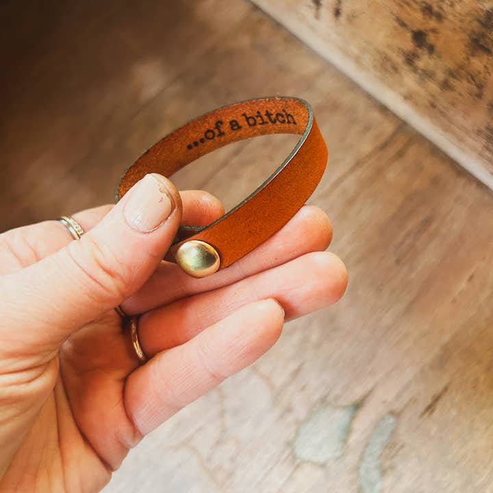 Left Grain - Wholesale Cuff Bracelet - Be Kind Of A Bitch Leather Cuff Bracelet