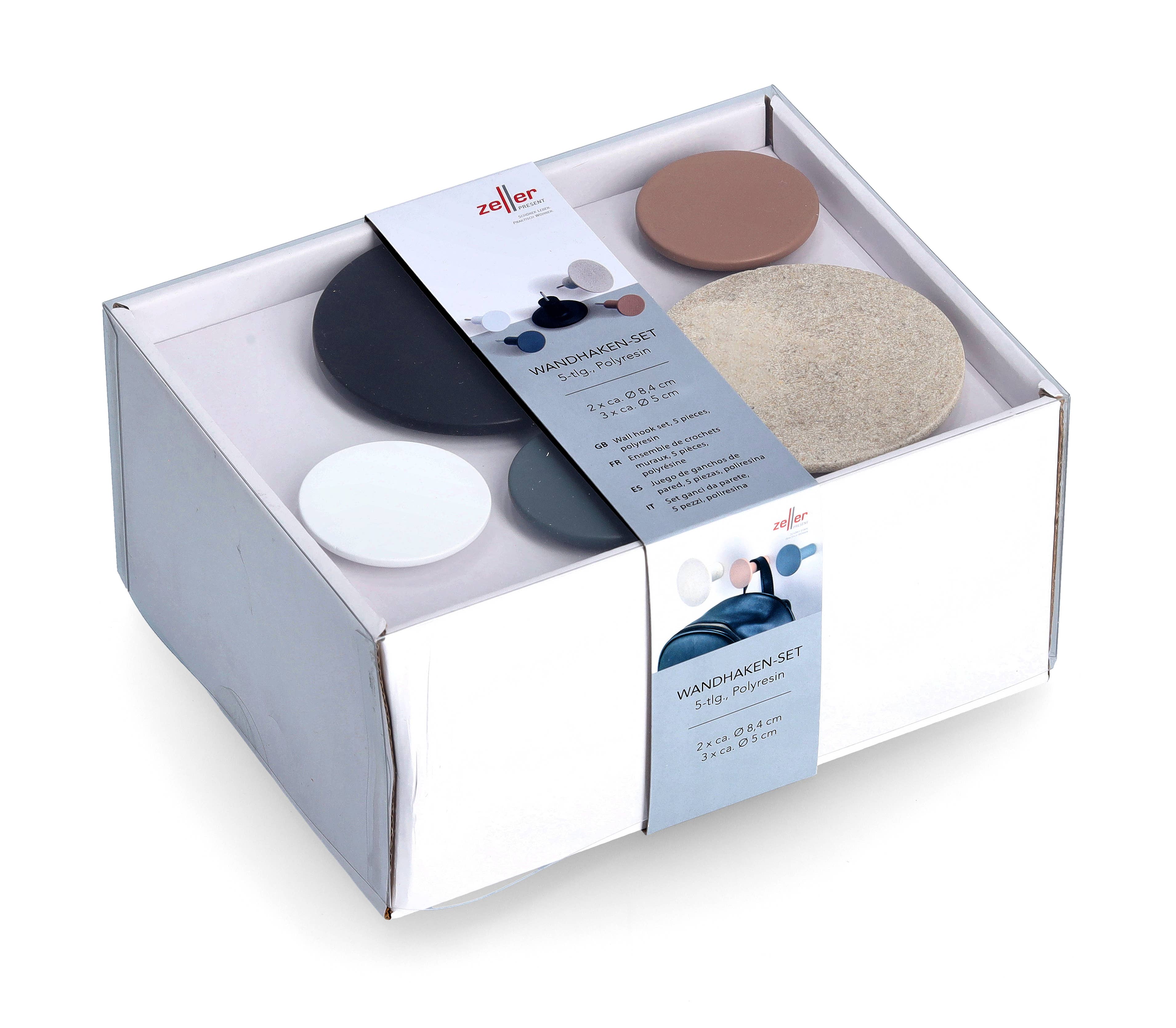 Zeller Present – wholesale Prydnadsset – Väggkroksset, 5 delar, polyresin/metall9