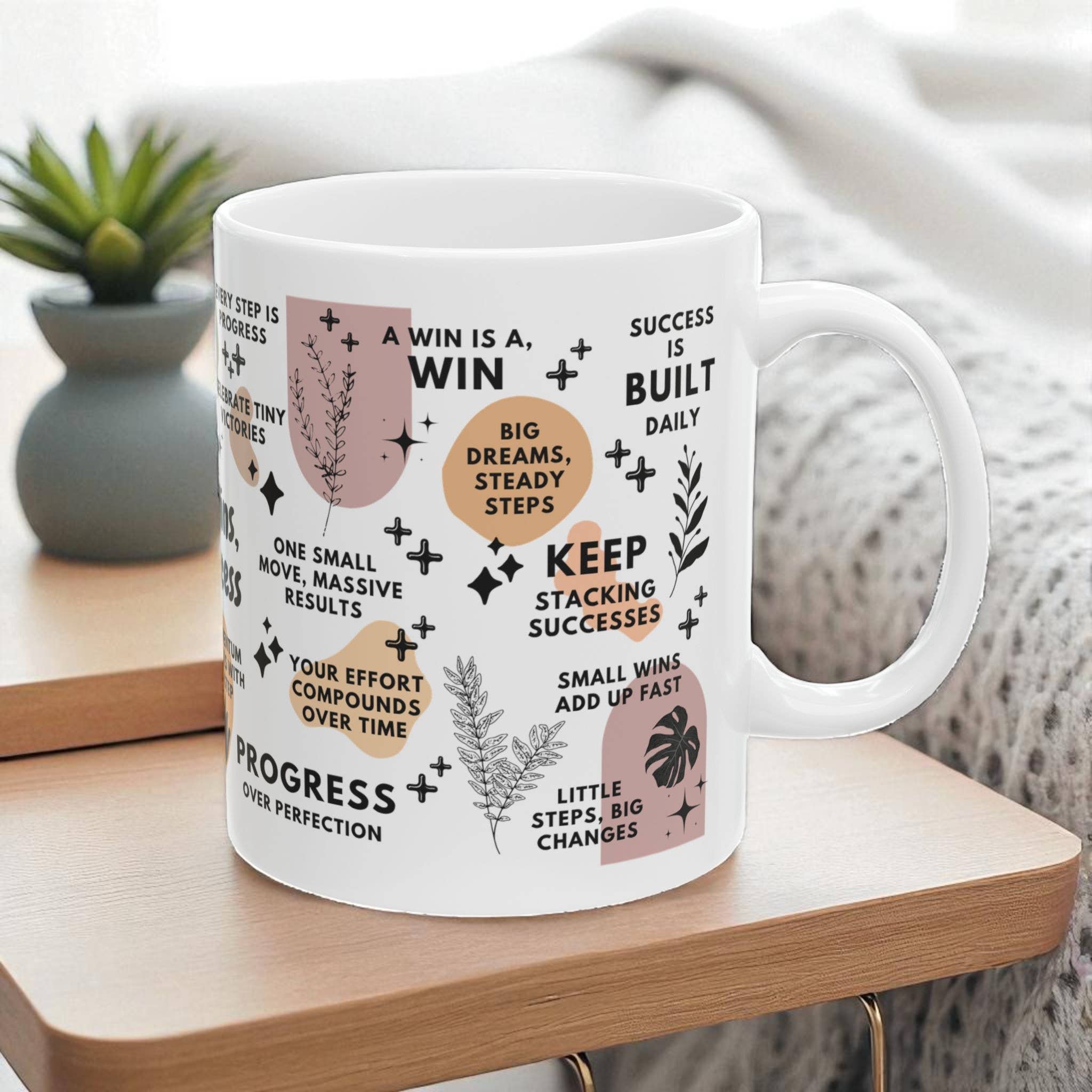 EMESLY - Wholesale Coffee Mug - Small Wins Big Success Motivational Coffee Mug; 11oz/15oz1