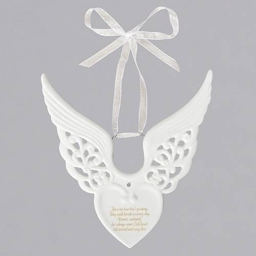 Roman - Wholesale Ornament - Memorial Wing Heart Ornament with Verse0