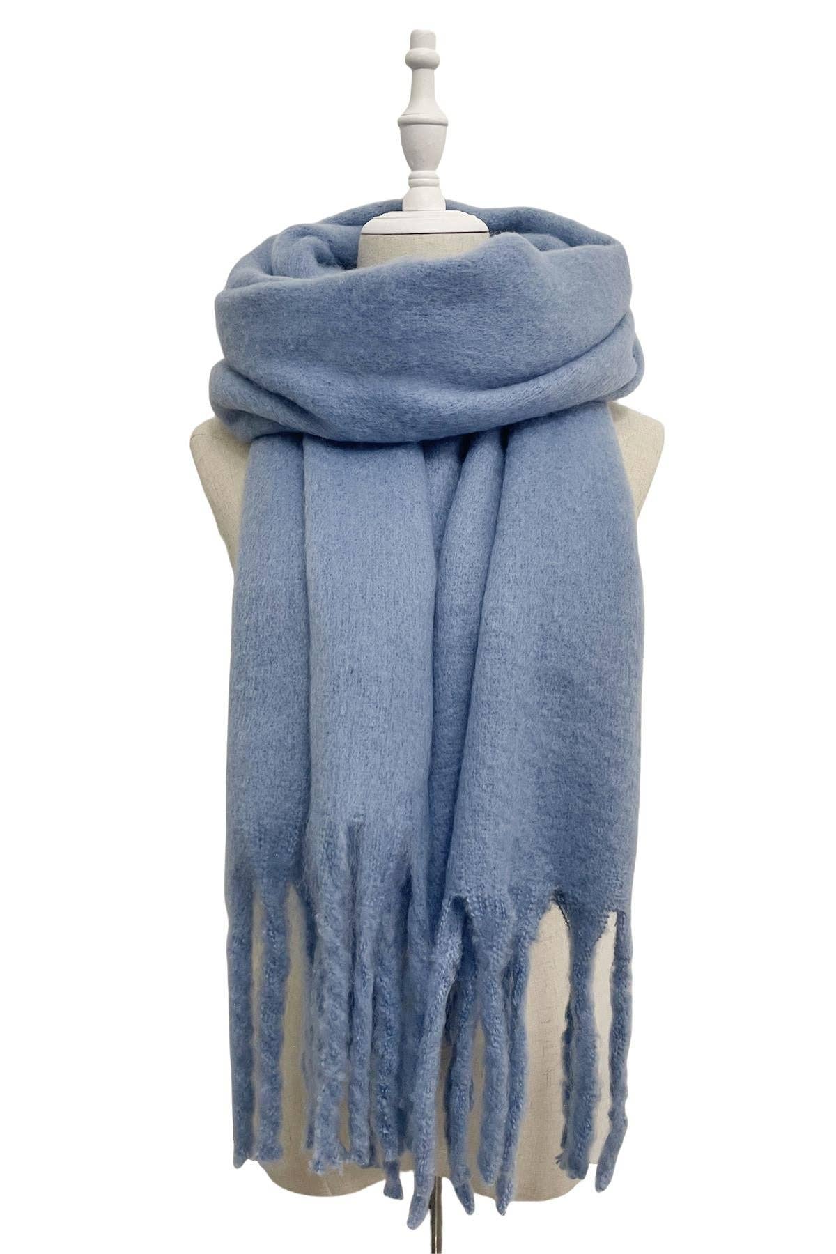 Fashion Scarf World - Vendita all'ingrosso Sciarpa - Donna - Sciarpa a scialle con nappe in morbida coperta semplice3