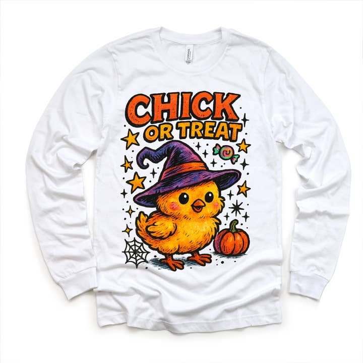 Madi Moosh - Wholesale Screen Printed T-Shirt - Kids - Chick Or Treat Chicken Halloween Shirt - Halloween Tee6