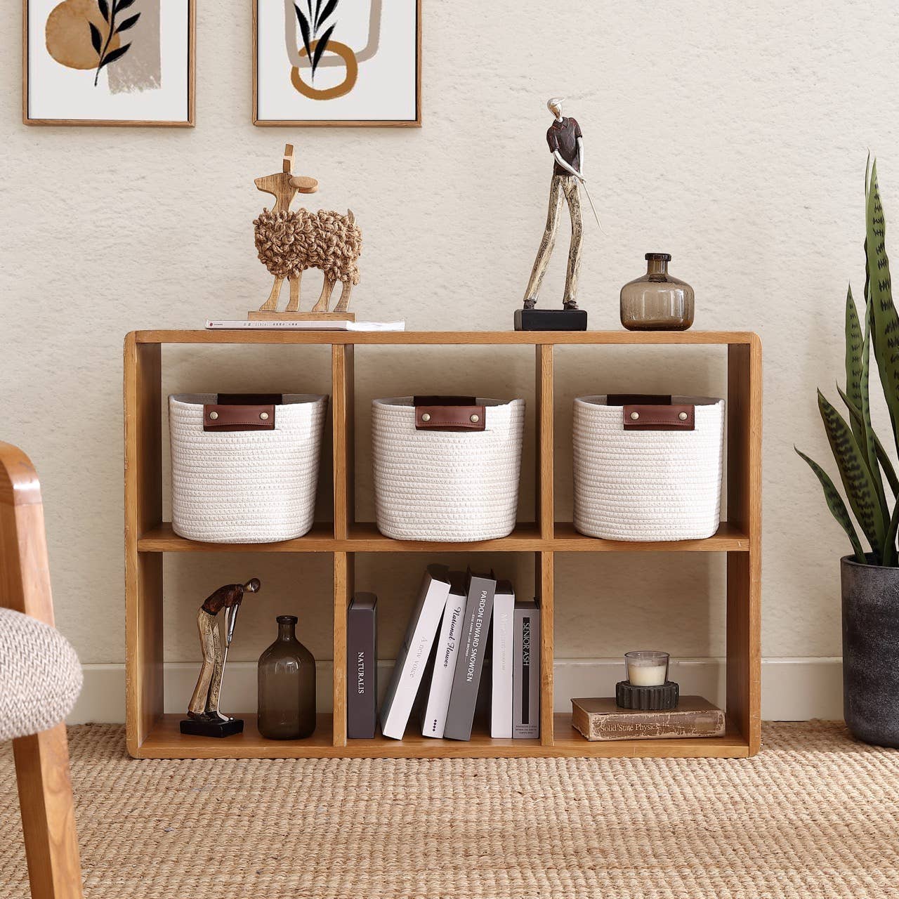 Ornavo Home - Wholesale Basket - 3 Pack Woven Cotton Rope Shelf Storage Basket with Handles7