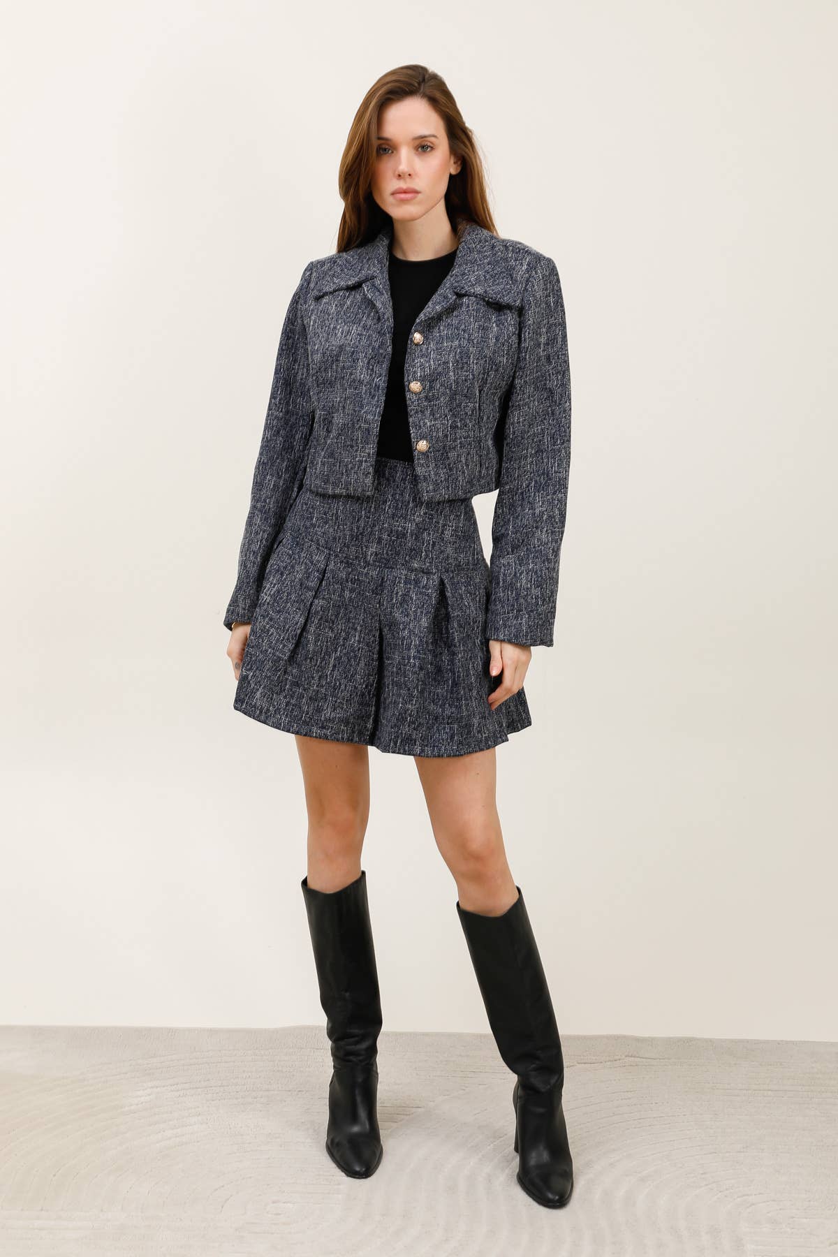 MOOYA - Venta al por mayor Conjuntos de top y pantalón corto (NO para estar en casa) - Mujer - Conjunto chaqueta y falda-pantalón CHA0050