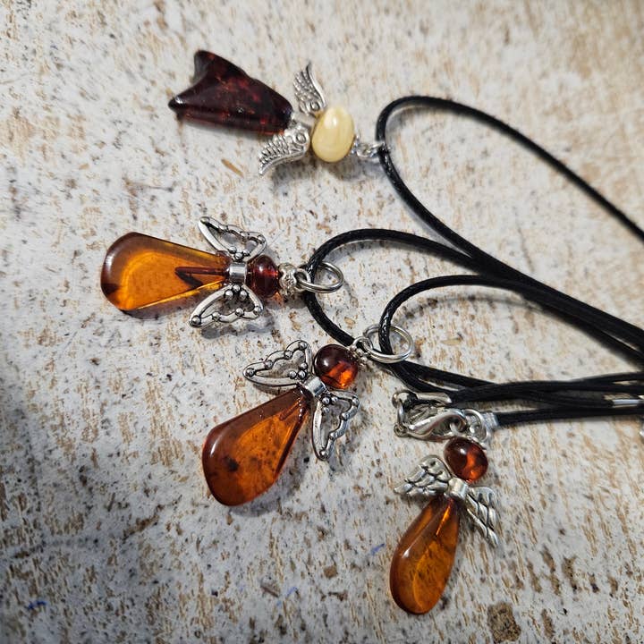 AmberLithuania - Wholesale Pendant/Charm Necklace - Angel necklace Gemstone Angel pendant Baltic Amber handmade8