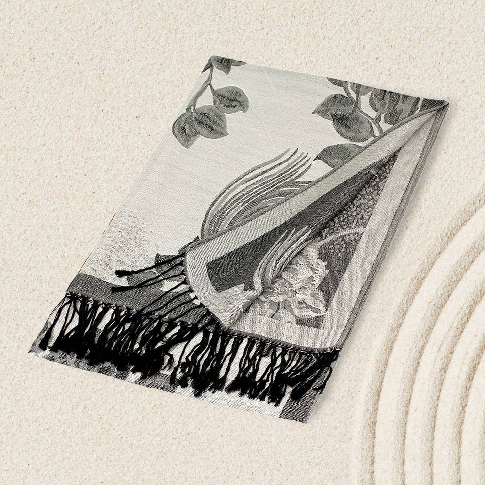 Sensibling Corp. – wholesale Scarf – Women's – Rose Floral Pashmina Reversible Scarf Shawl24