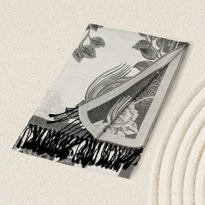 Sensibling Corp. - Wholesale Scarf – Women's - Rose Floral Pashmina Reversible Scarf Shawl24