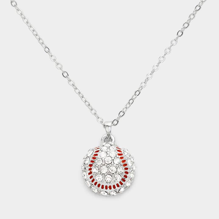 Crystal Baseball Pendant Necklace for wholesale by Sensibling Corp.
