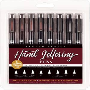 June & Lucy Brush Pens - Calligraphy Pens for Journaling with Black Ink 6 Piece Modern Hand Lettering and Modern Calligraphy Set for Beginners