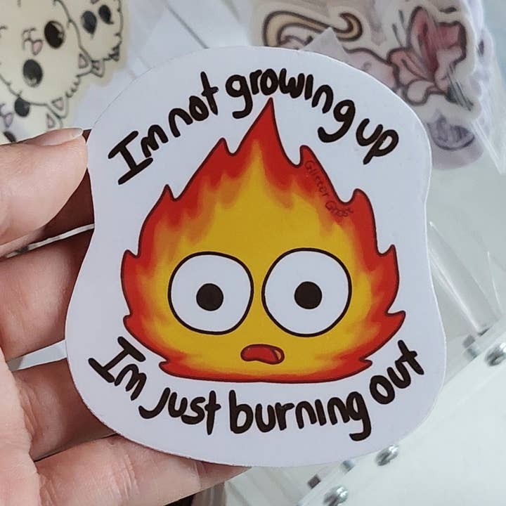 Fanart - Calicifer - Burning Out Green Day - 3 inch Sticker for wholesale by Glitter Ghost Clothing and Accessories