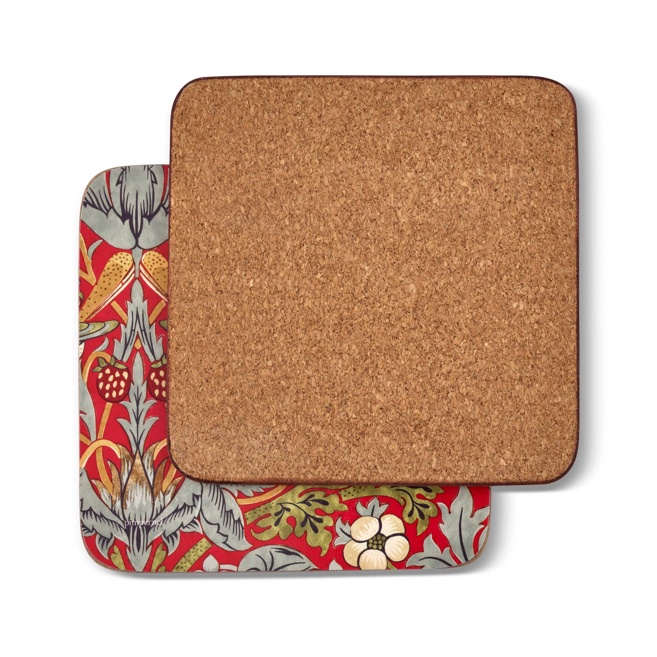Portmeirion, Spode, Pimpernel, Nacthmann, Wrendale Designs - Wholesale Coasters - William Morris Strawberry Thief Coasters Set of 6 - Red2